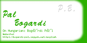 pal bogardi business card